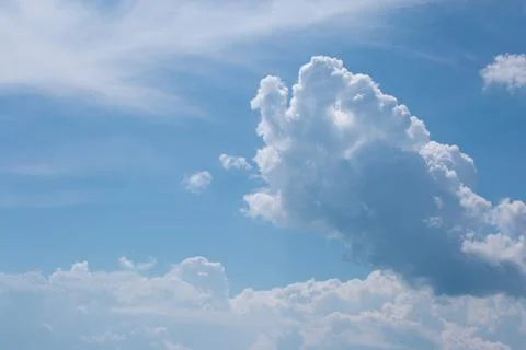 Blue sky background with white clouds Stock Photos