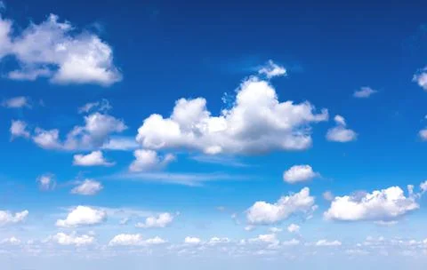 Blue sky background with white clouds Stock Photos