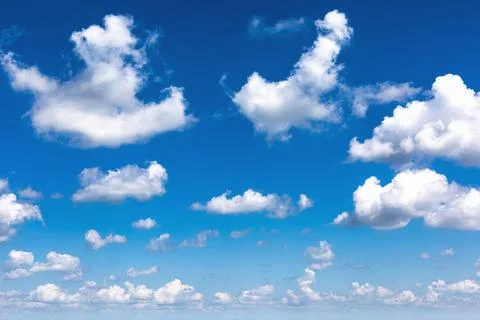 Blue sky background with white clouds Stock Photos