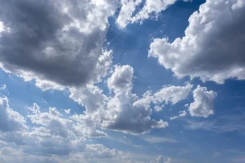 Blue sky background with white clouds Foto stock