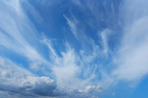 Blue sky background with white clouds Foto stock