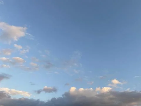 Blue Sky Background With White Clouds Stock Photos