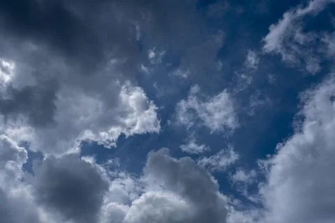 Blue sky background with white clouds Stock Photos