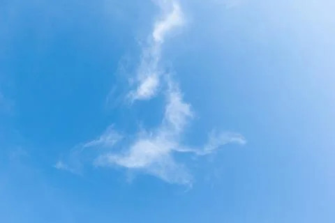 Blue sky background with white clouds cumulus floating soft focus. Stock Photos