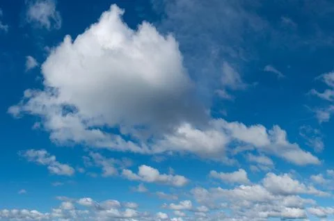 Blue sky background with white clouds Stock Photos