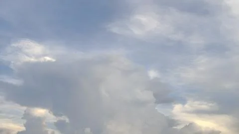 Blue sky background with white clouds during day . panorama image Stock Photos