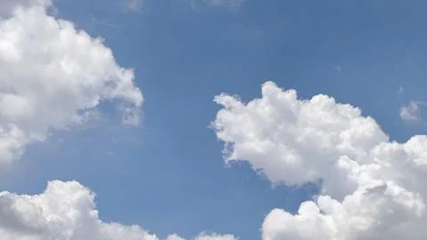 Blue sky background with white clouds during day . panorama . Stock Photos