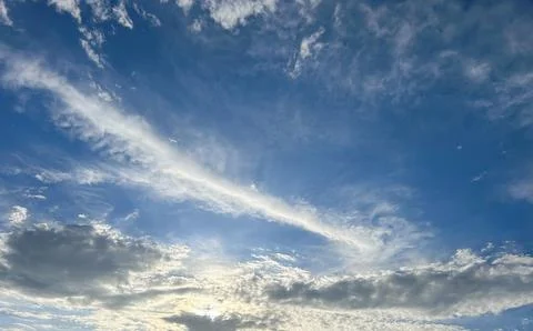 Blue sky background with white clouds Stock Photos
