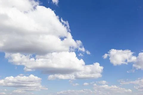 Blue sky background with white clouds,copy space. Stock Photos