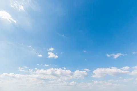 Blue sky background with white clouds,copy space. Stock Photos