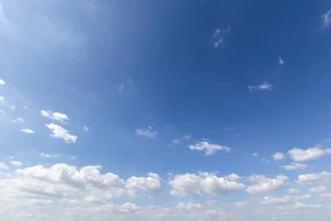 Blue sky background with white clouds,copy space. Stock Photos