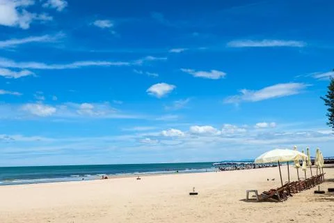 Blue sky beach Stock Photos