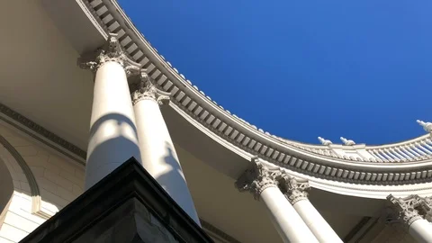 Blue sky on a beautiful architecture background Stock Footage 123073207