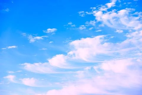 Blue sky with beautiful clouds in windy weather Stock Photos