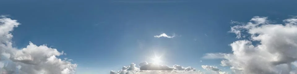 blue sky with beautiful clouds. Seamless hdri panorama 360 degrees