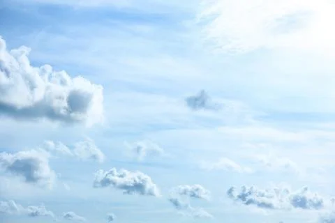 Blue sky with beautiful fluffy clouds as background Stock Photos