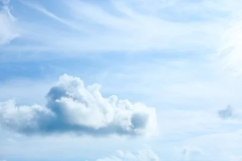 Blue sky with beautiful fluffy clouds as background Stock Photos