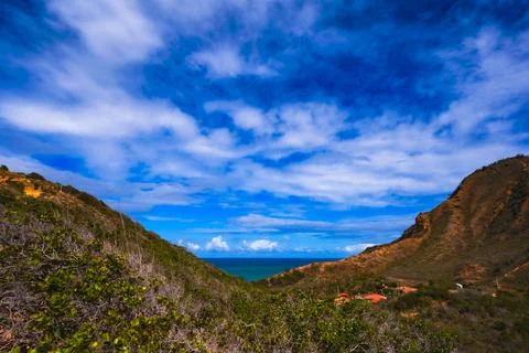Blue sky between ridges at Monte Cristi in the Dominican Republic Stock Photos