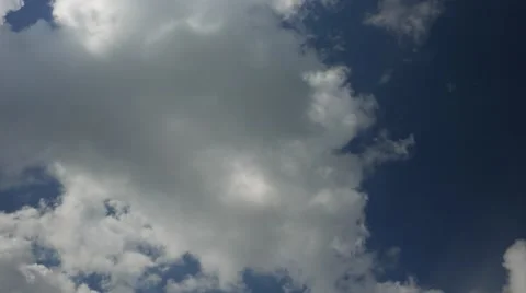 Blue Sky with big white Clouds - Timelapse and 4K 動画素材 48844079
