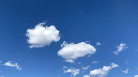 Blue sky big white clouds. Puffy fluffy clouds. Cumulus cloud cloudscape Stock Footage 273012927