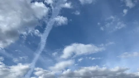 Blue sky big white clouds. Cloudscape time lapse. Summer. Stock Footage 275902993