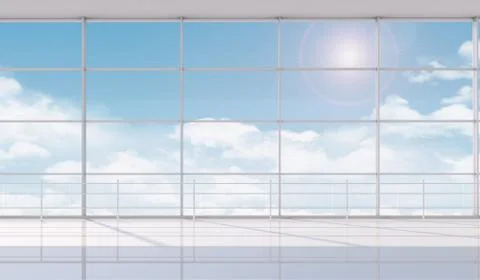 Blue sky with bright sun background Illustrazione stock