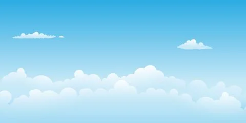 Blue Sky Cartoon Clouds Background Illustration Ilustración de archivo
