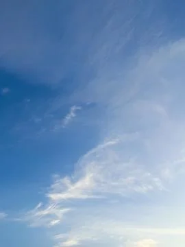 Blue Sky with Cirrus Cloudscape 스톡 사진