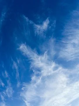 Blue Sky with Cirrus Cloudscape 스톡 사진