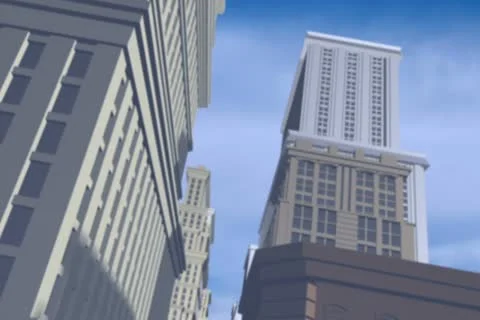 Blue Sky City Background Begin Stock Footage 10870927