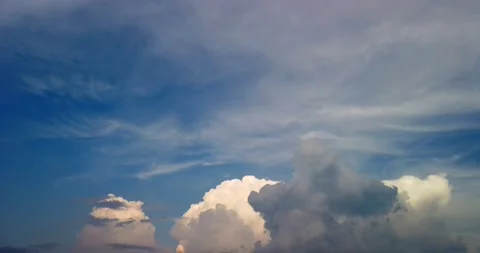 BLUE SKY CLEAR beautiful cloud space weather Stock Footage 138601624