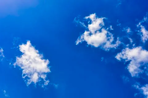 Blue sky with cloud background. With copy space for text or design. Stock Photos