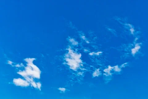 Blue sky with cloud background. With copy space for text or design. Stock Photos