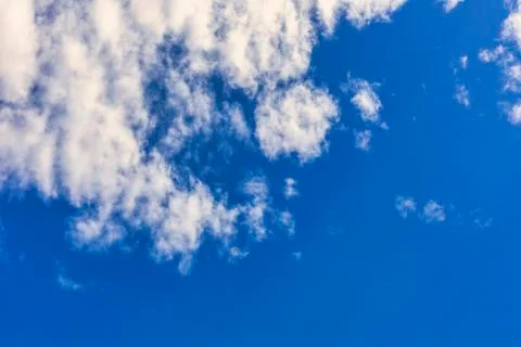 Blue sky with cloud background. With copy space for text or design. Stock Photos