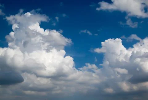 Blue sky with cloud background in sunny day Stock Photos