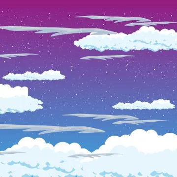 Blue Sky with cloud background vector. Summer beauty light natural color art. Stock Illustration