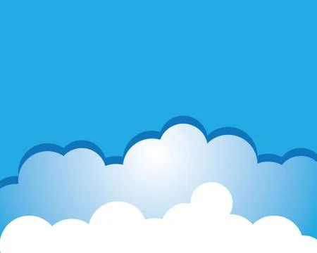Blue sky with cloud background vector illustration Stock Illustration