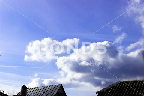 Blue sky with cloud closeup beautiful nature Stock Photos