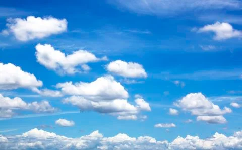 Blue sky with cloud closeup Stock Photos