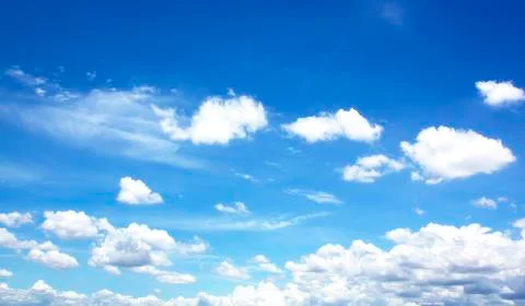 Blue sky with cloud closeup Stock Photos
