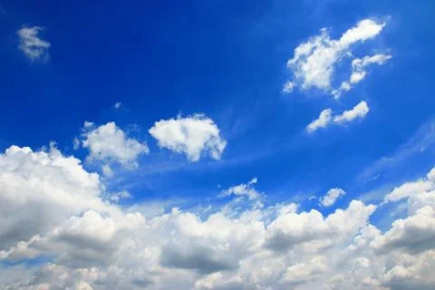 Blue sky with cloud closeup Stock Photos