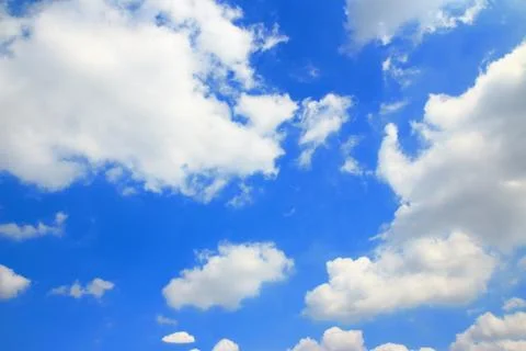 Blue sky with cloud closeup Stock Photos