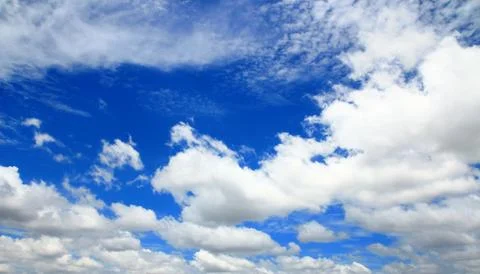Blue sky with cloud closeup Stock Photos