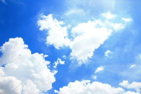 Blue sky with cloud closeup Stock Photos
