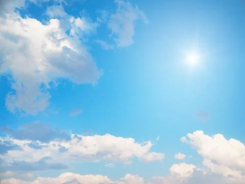 Blue sky with cloud closeup Stock Photos