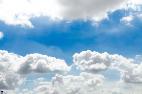 Blue sky with cloud closeup Stock Photos