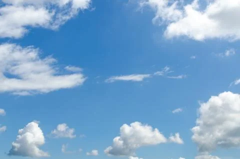 Blue sky with cloud closeup Stock Photos