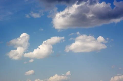 Blue sky with cloud closeup Stock Photos