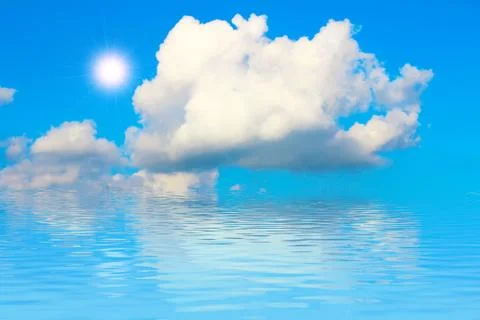 Blue sky with cloud closeup Stock Photos
