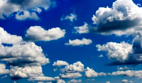 Blue sky with cloud closeup Stock Photos